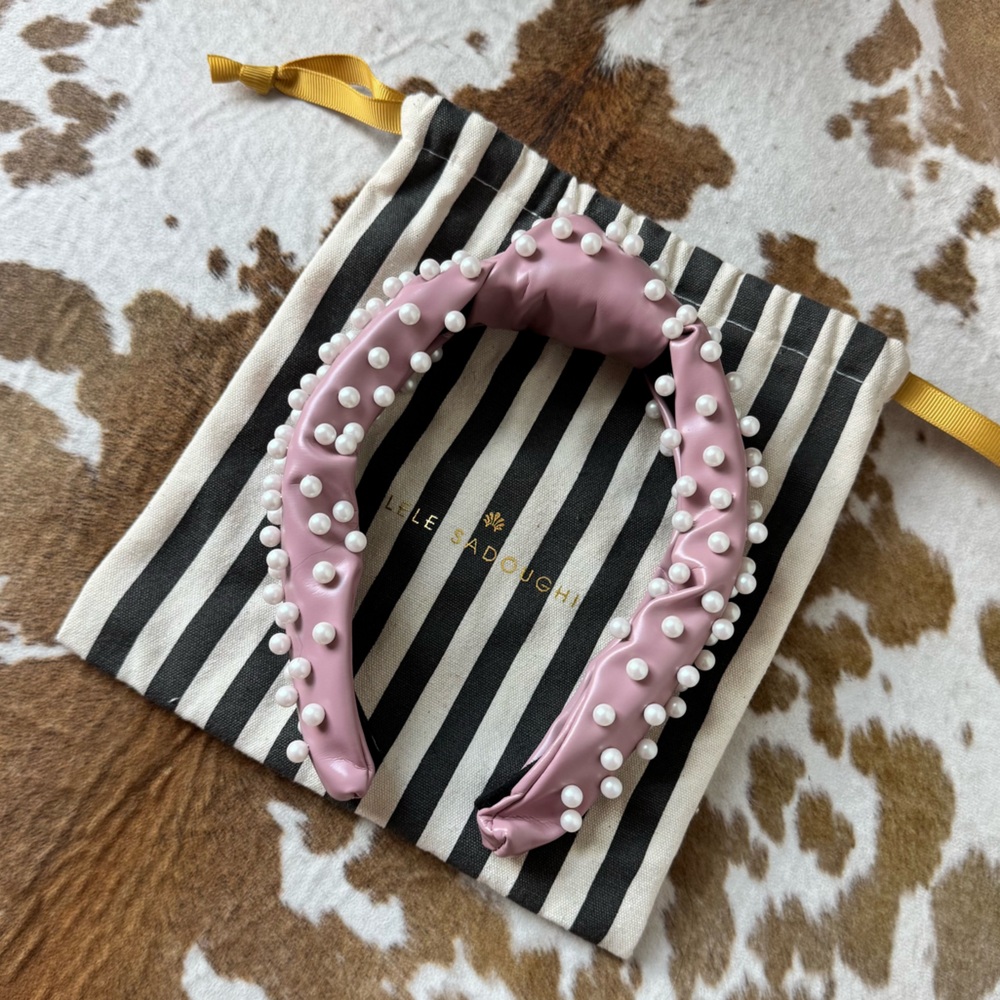 Lele Sadoughi Pearl Pink Knot Headband